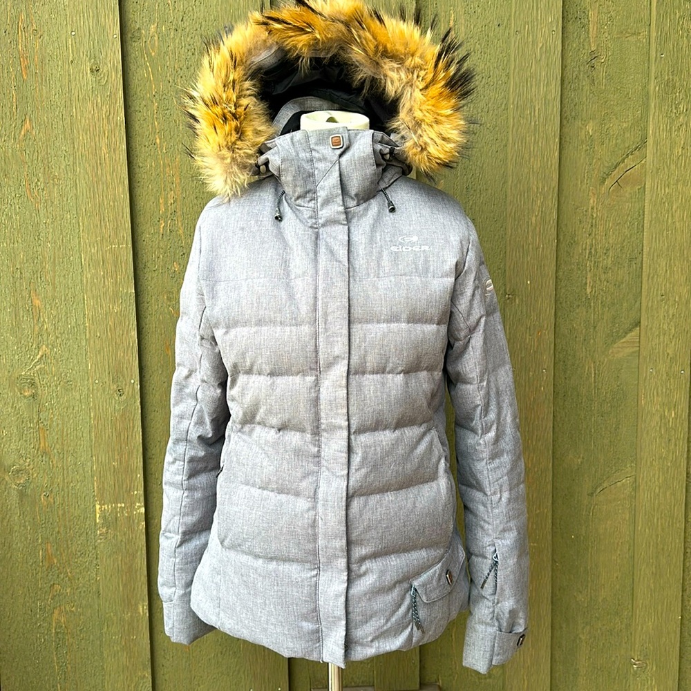 Gray Eider Down Insulated Ski Jacket - image 1